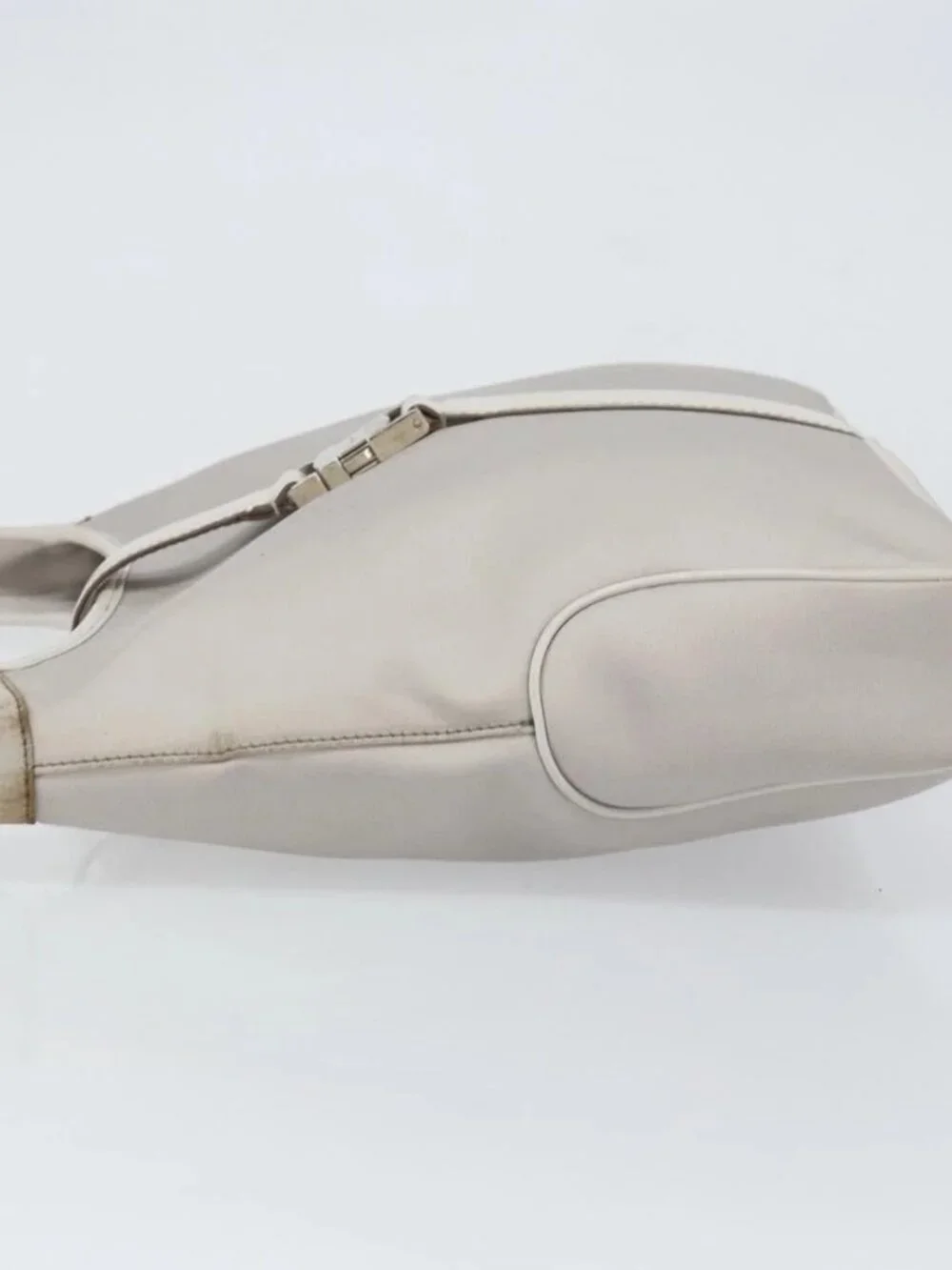 Salvatore Ferragamo Shoulder Bag Nylon Gray Silver Auth bs32334